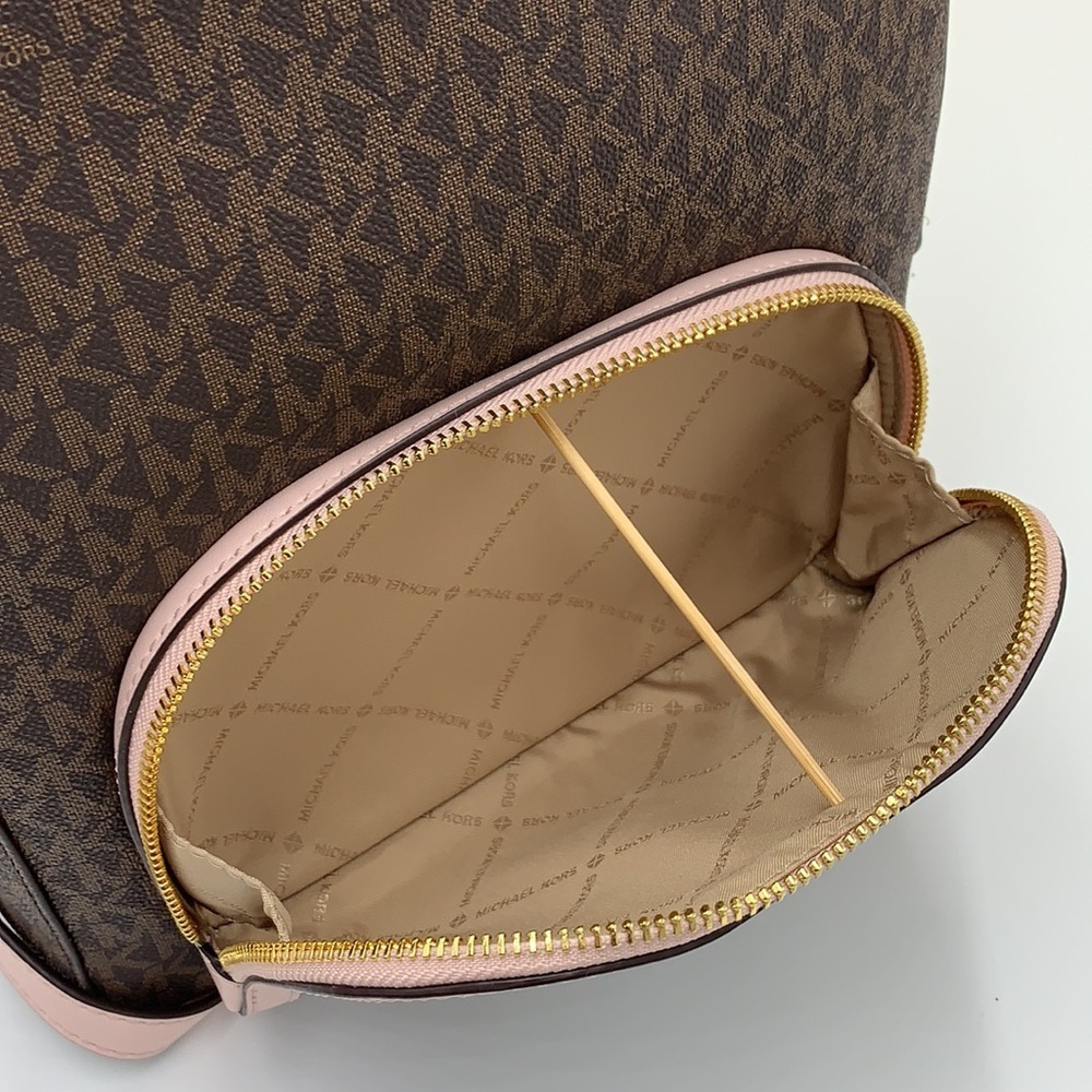 MICHAEL KORS JAYCEE MEDIUM ZIP POCKET BACKPACK POWDER BLUSH MULTI COLOR - Picture 9 of 16